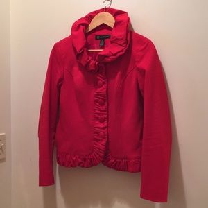 INC red ruffle Blazer S